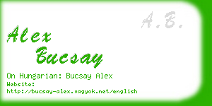 alex bucsay business card